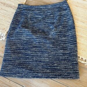 Banana Republic Navy and White Tweed Pencil Skirt